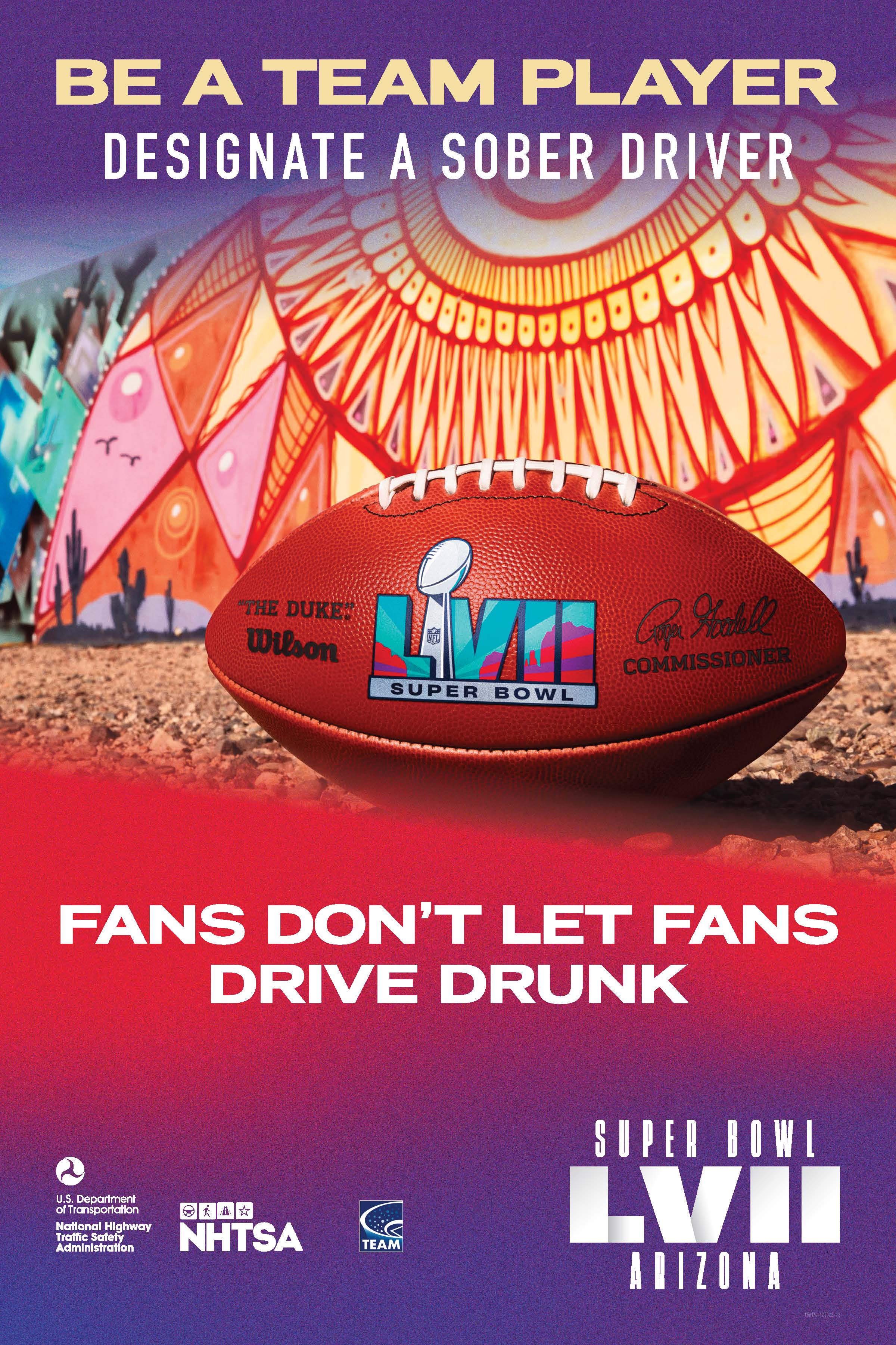 Super Bowl Fans Don't Let Fans Drive Drunk DesignatedDriver Township of Washington